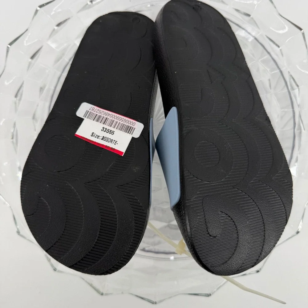 Goats Pool Slide K Blue Black Graphic Logo Youth Kids Sandals Size 1 US 33 EU